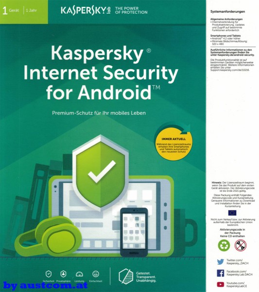 Kaspersky Premiumschutz for your mobil by austcom.at