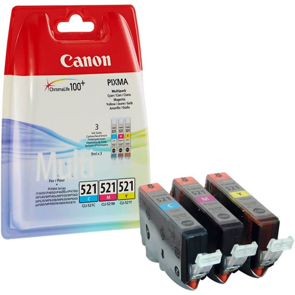 Canon CLI-521 C/M/Y Cyan, Magenta, Yellow