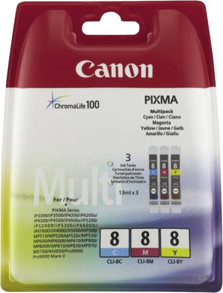 Canon CLI-8 Cyan, Magenta, Yellow Tinten – Multipack