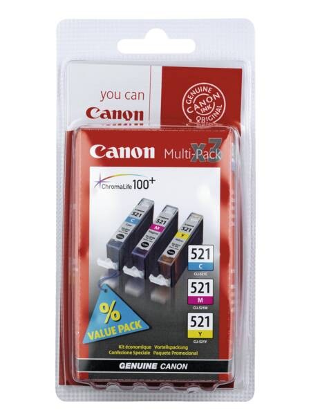 Canon Tintenpatronen Kombi-Pack CLI-521 Cyan,Magenta,Yellow 2934B010