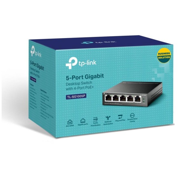 TP LINK TL-SG1005P Netzwerk Switch 5 Port PoE-Funktion